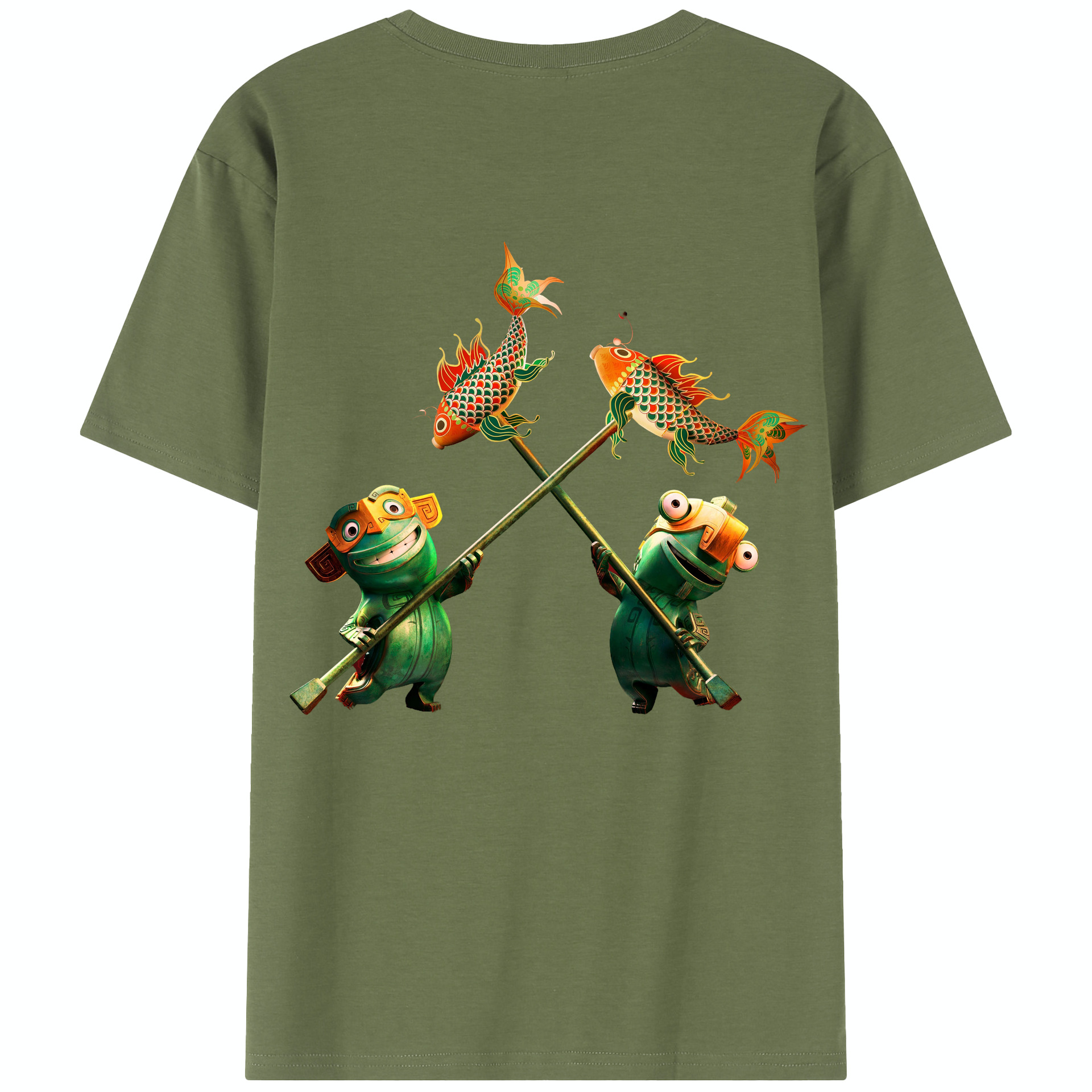 （画像用） Ne Zha 2 ナタ 魔童の大暴れ 綿100％半袖Tシャツ（背面プリント）